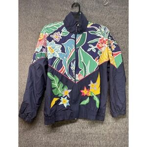 Vintage Southern Stitches Jacket‎ Womens Large Floral Applique Made USA 90s